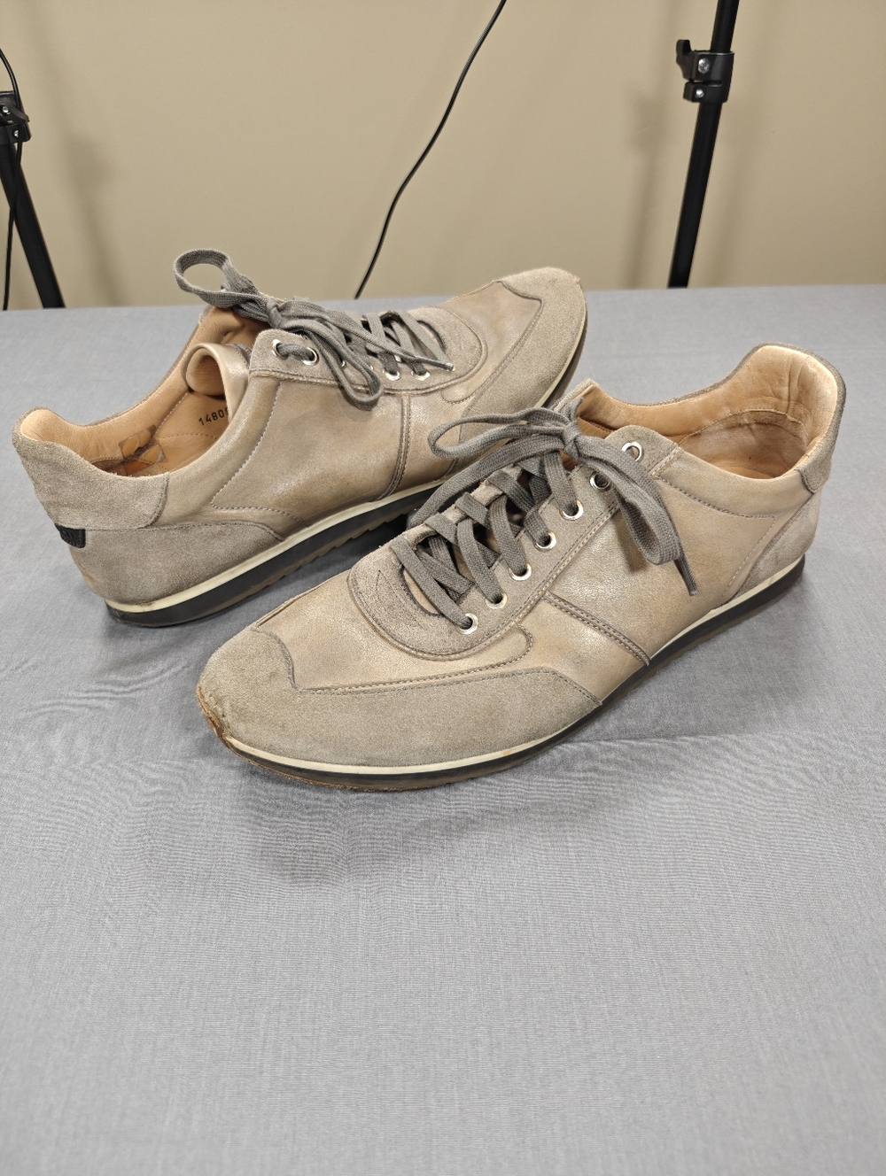 Magnanni Light Gray Sneakers Low Top Designer Size 12